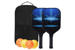 2x Glass Fibre Pickleball Paddle Pickle Ball Racket With 4 Balls Set (Color:A)