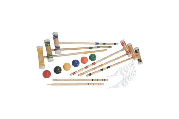 Regent Premier 6-Player Croquet Set w Mallets Balls Fun Outdoor Family Game