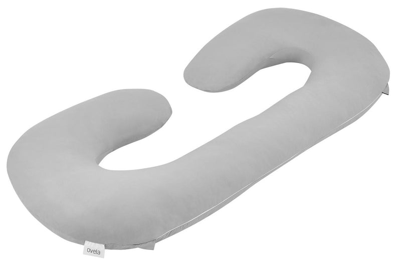 Ovela C-Shape Full Body Pregnancy Pillow-Grey