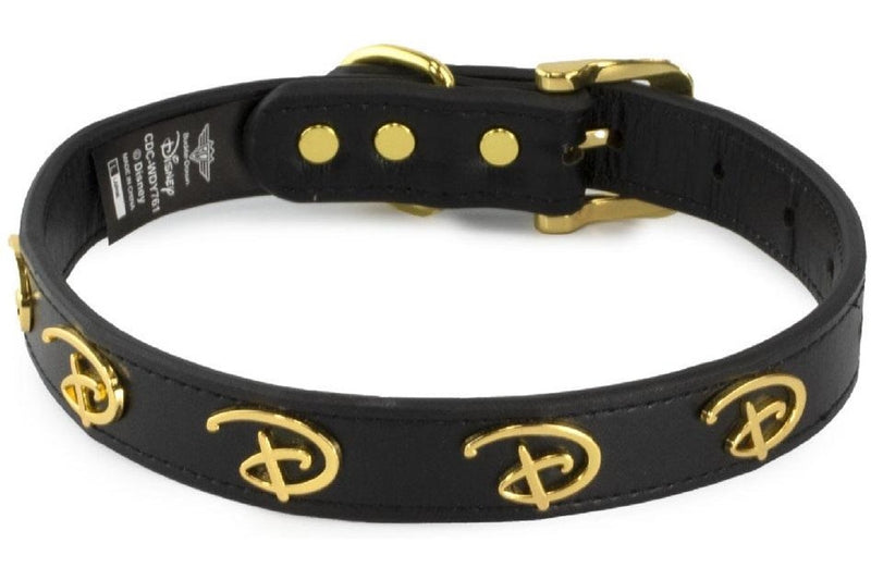 Disney: Gold Logo Vegan Leather Dog Collar - X-Small (0.97cm Wide)