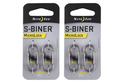 4pc Nite Ize S-Biner Microlock Polycarbonate Carabiner Lock Camping Hiking Smoke