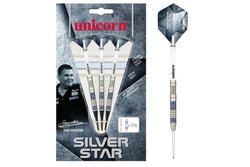 Unicorn Gary Anderson Silver Star Tungsten Darts Set (Pack of 3) (Silver/Grey) (23g)