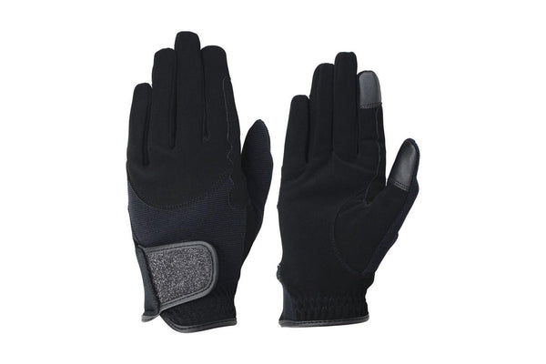 Hy5 Adults Roka Riding Gloves (Black/Black) (XS)
