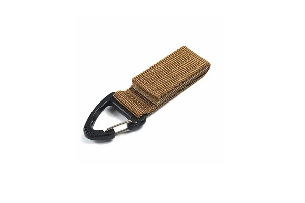 Multifunctional Molle Webbing Belt Clip Carabiner Buckle Backpack Chain Hook Khaki - Standard
