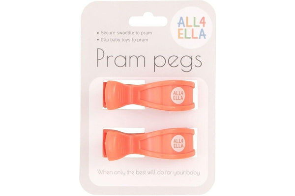 All4Ella: Pram Peg - Coral (2 Pack)