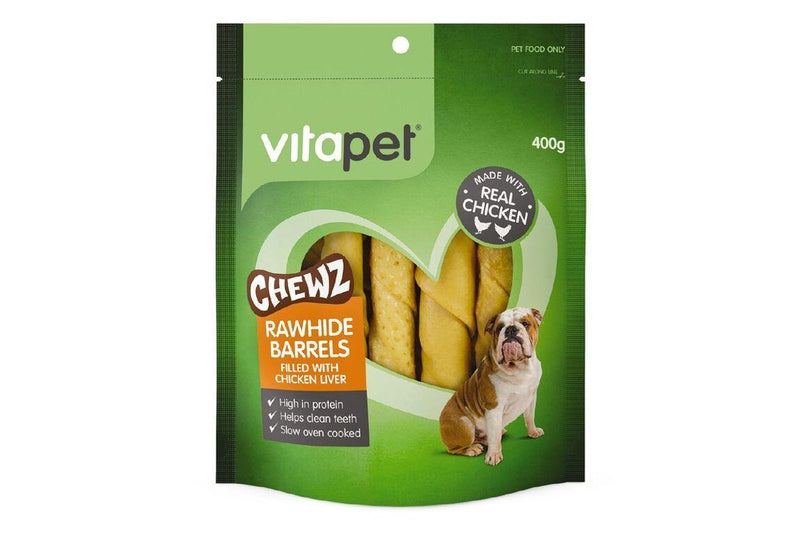 Vitapet Rawhide Barrels with Chicken (400g)