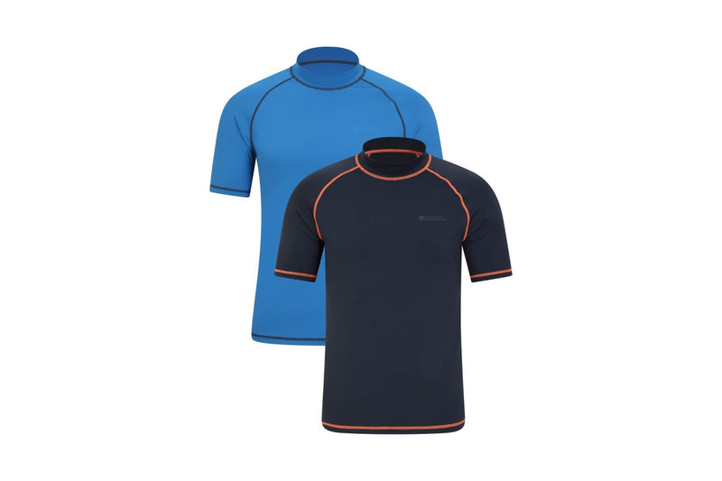 Mountain Warehouse Mens Rash Guard (Pack of 2) (Navy) (XS)