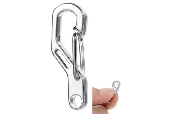 Spring Zinc Alloy Quick Release Hook Carabiner Hanging Buckle Silver One Piece