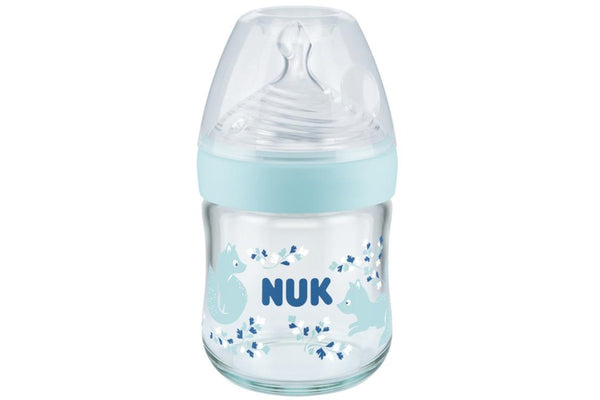 NUK: Nature Sense Glass Bottle - Blue (120ml)