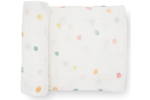 Little Unicorn: Single Cotton Muslin Swaddle - Party Dots