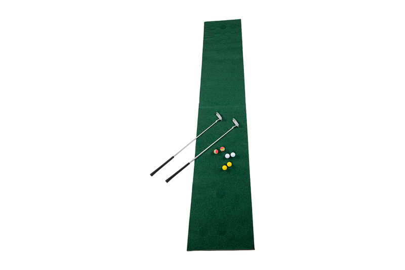 Golf Beer Pong Game Toy Set Green Golf Putting Matt with 2 Putters, 6 Balls