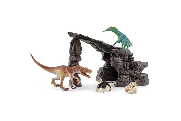 9pc Schleich Dino Set w Cave Action Figure Kids Children Toy Play Set 5-12y