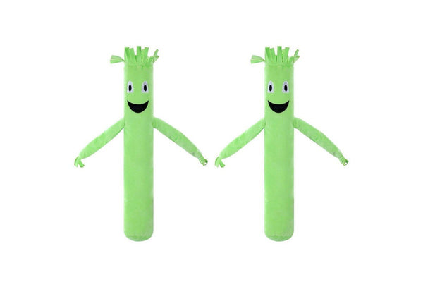 2x Paws & Claws 54cm Wavy Arm Man Plush Pet Dog Interactive Toy w Squeaker GRN