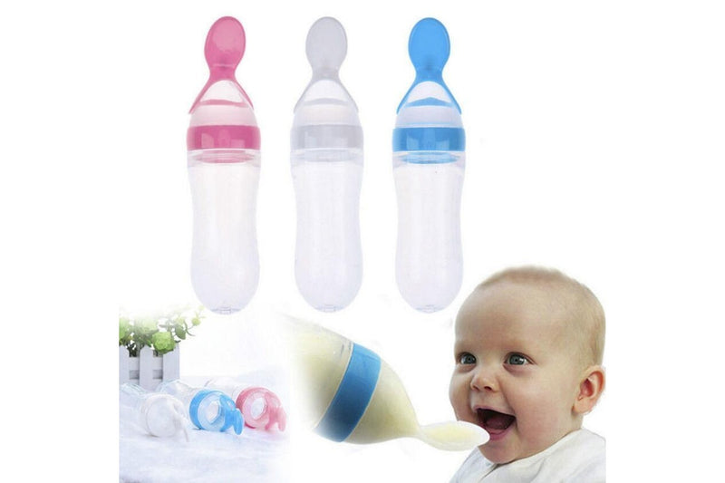 Silicone Baby Food Bottle With Spoon