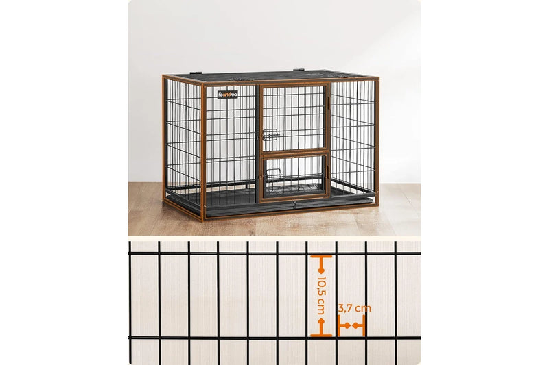 Feandrea Heavy-Duty Dog Crate with Metal Frame for Medium and Large Dogs