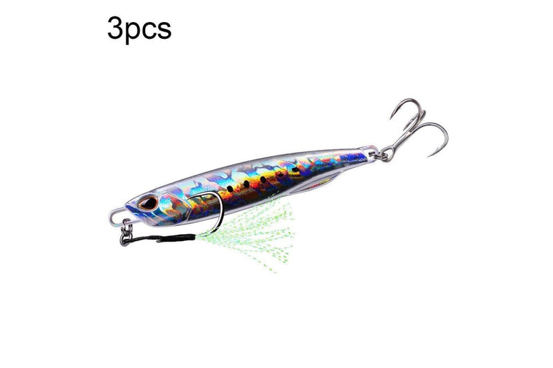 3 Piece Metal Sea Fishing Bait Set 10g Simulation