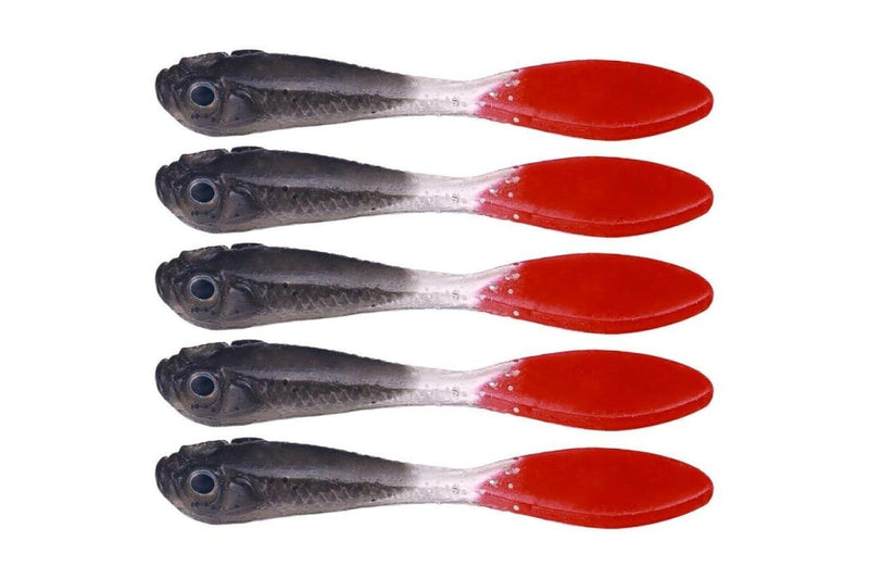 5 Piece 7cm Soft Fishing Lure Pack Dual Colour