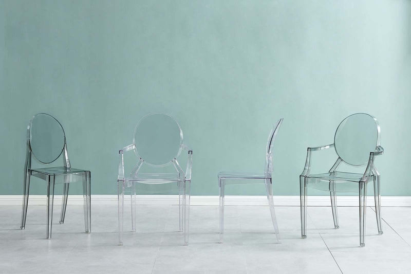 Matt Blatt Set of 2 Philippe Starck Louis Ghost Armchair Replica (Clear)