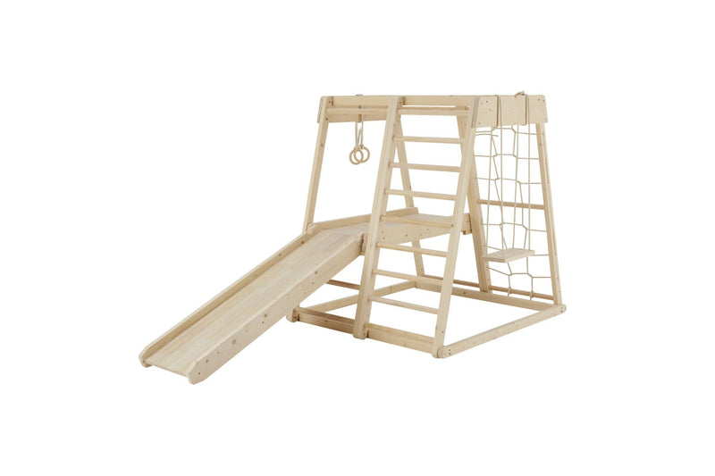 Fraser Country Toddler Indoor Wooden Jungle Gym Set (Frame + Swing + Slide)