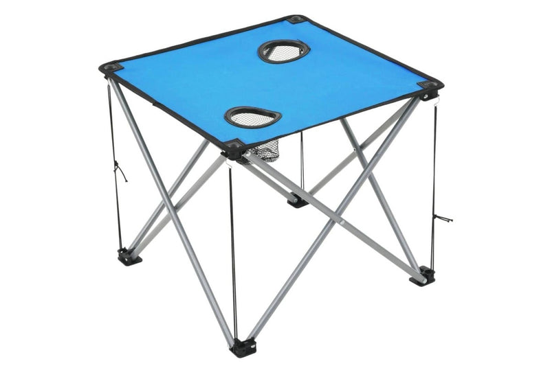 Camping Table And Chair Set 3 Pieces Blue Aatnl