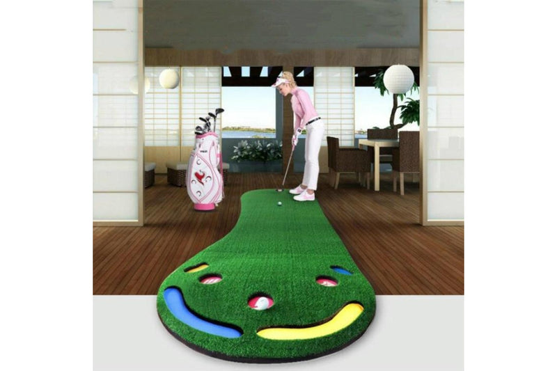 Gl002 Indoor Golf Putting Trainer Big Feet Practice Blanket With Putter And Balls - Lawn