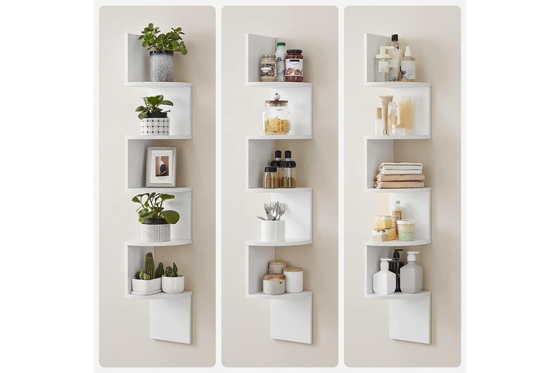 Vasagle Floating Corner Shelf - 5-Tier (White)