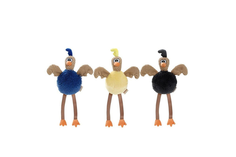 2x Paws N Claws Pets Stretchy Leg Chicken 40x24cm Toy w Built-In Squeaker Asst