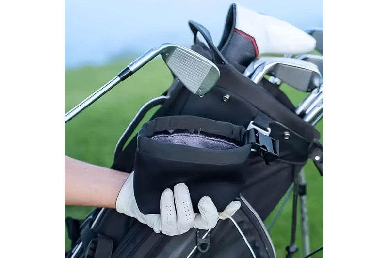 Portable Removable Golf Ball Waterproof Cleaning Bag Black