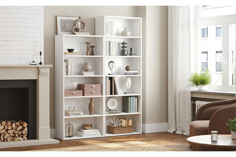 VASAGLE 6-Tier Open Bookcase with Adjustable Storage Shelves - White