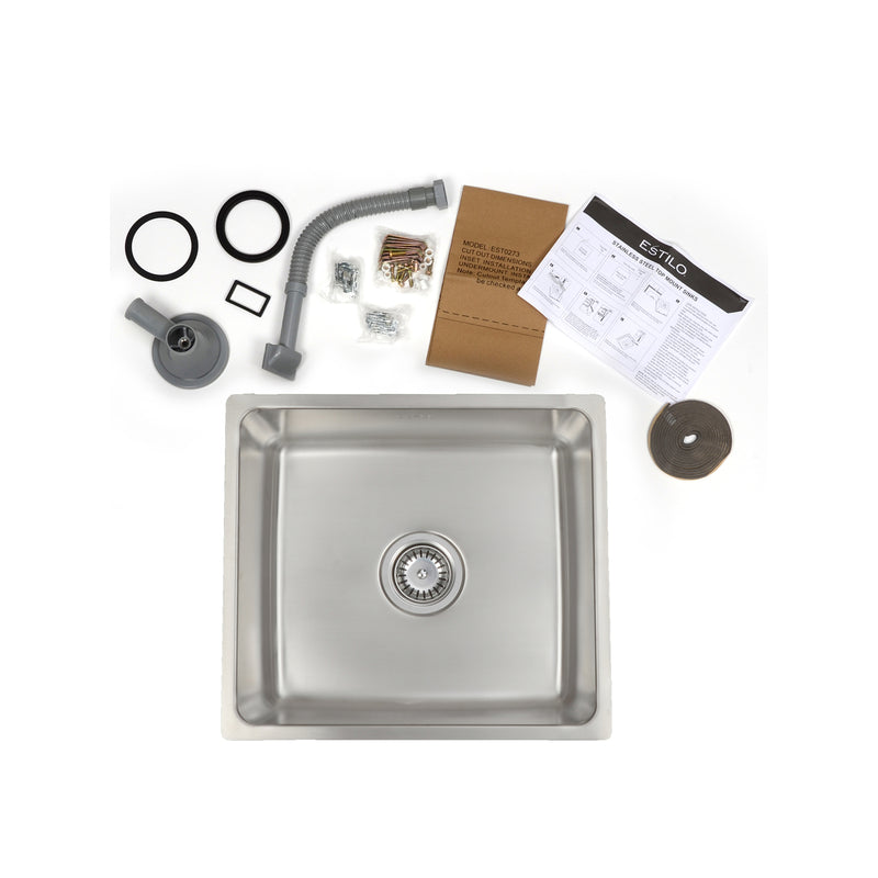 Estilo Single Bowl Sink Square With Overflow Kit