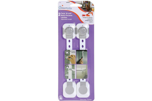 Dreambaby: Twist 'n Lock Multi-Purpose Latch - White/Grey (2 Pack)