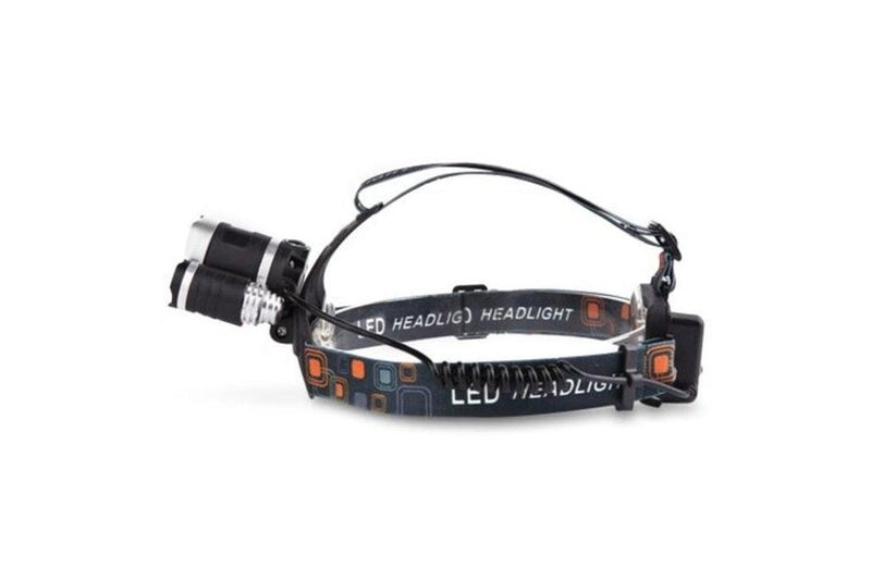 2 Sets of Aluminium Alloy 3 Led Head Lamp Highlight Adjustable Rechargeable 4 Mode Black 1T62xpe Standard