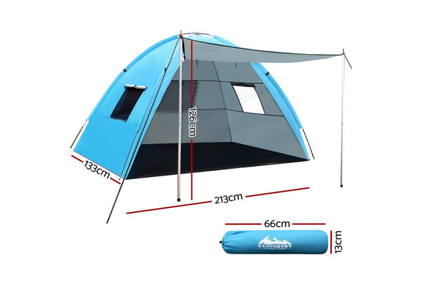 Weisshorn Camping Tent Beach Tents Hiking Sun Shade Shelter Fishing 2-4 Person - One Size