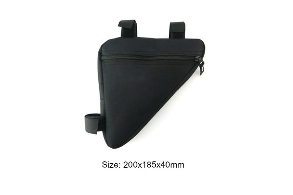 Bike Pouch Waterproof 1.5L Triangle Cycling Front Tube Frame Bag Black - Standard