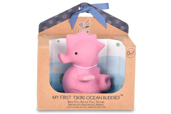 Tikiri: Ocean Buddies Teether and Rattle Toy - Sea Horse (Gift Boxed)