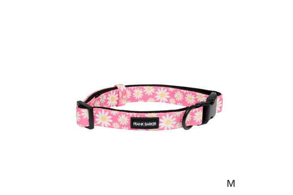 2x Splosh Frank Barker M Pink Daisies Dog Collar Adjustable Neck Strap 33-55cm