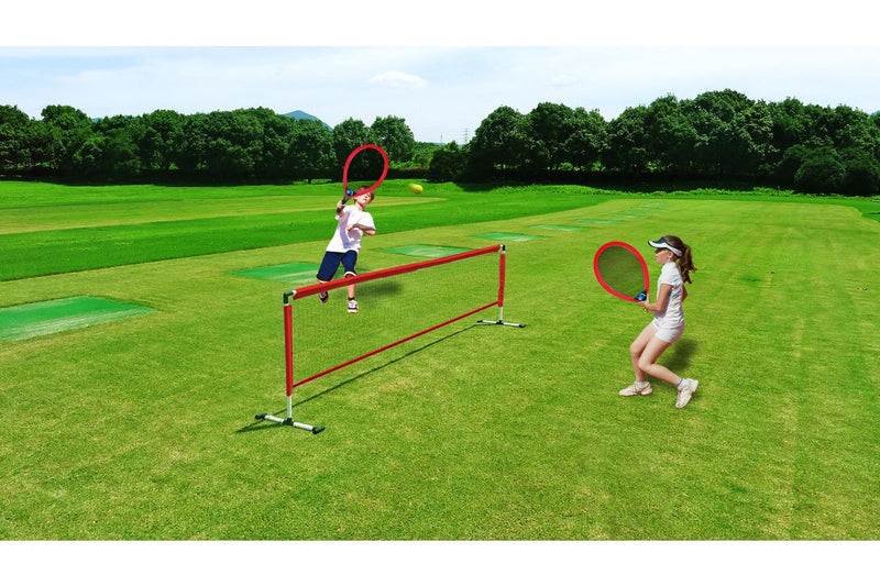 Garden Tennis Set with Plastic Pole & Net + 2 Jumbo Racket + 1 Ball