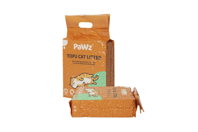 Pawz 2.5kg Tofu Cat Litter Clumping Flushable Fast Super Absorben Green Tea x1