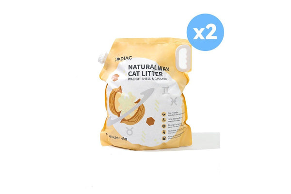 Zodiac Natural Way Walnut Shell & Cassava Cat Litter 6Kgx2 - One Size