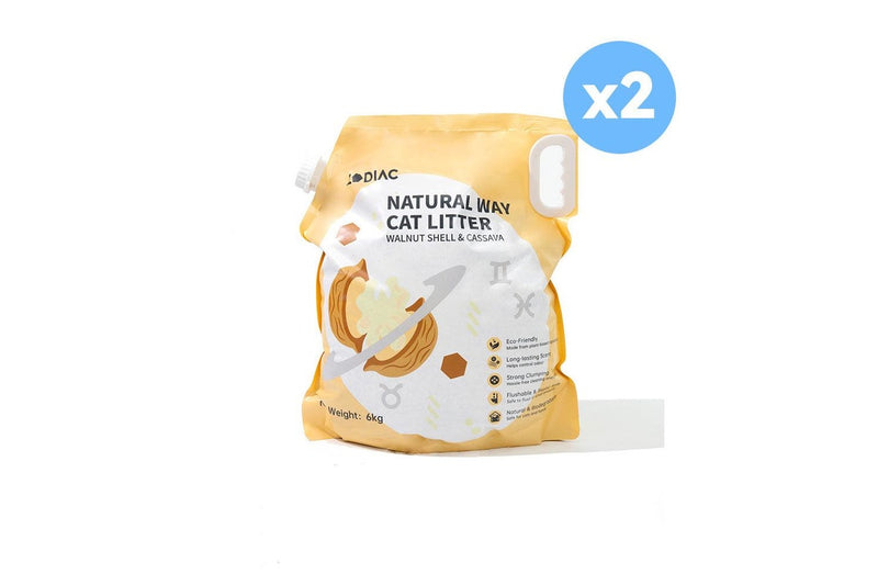 Zodiac Natural Way Walnut Shell & Cassava Cat Litter 6Kgx2 - One Size