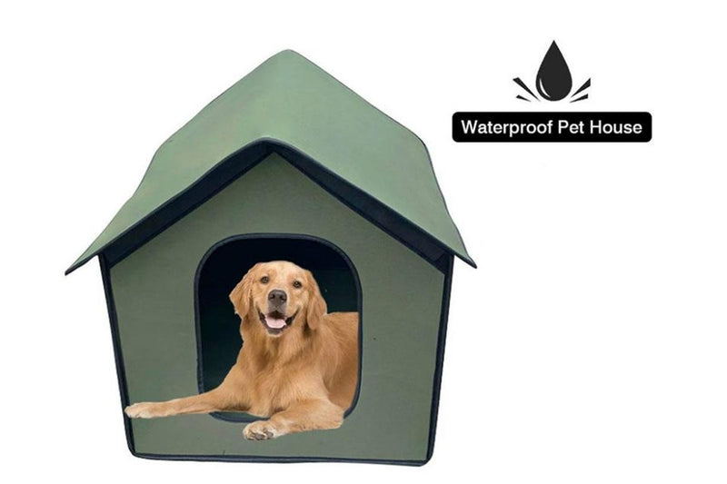 Medium Foldable Waterproof Outdoor Pet House - Green