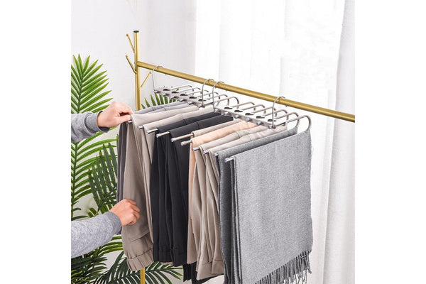 Multiple Layers Magic Pants Hangers Scarf Hangers Towel Rack Closet Hanger Organizer-8 Rods