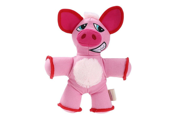 Paws & Claws 32cm Super Tuff Buddies Oxford Pet Interactive Toy Pig w Squeaker