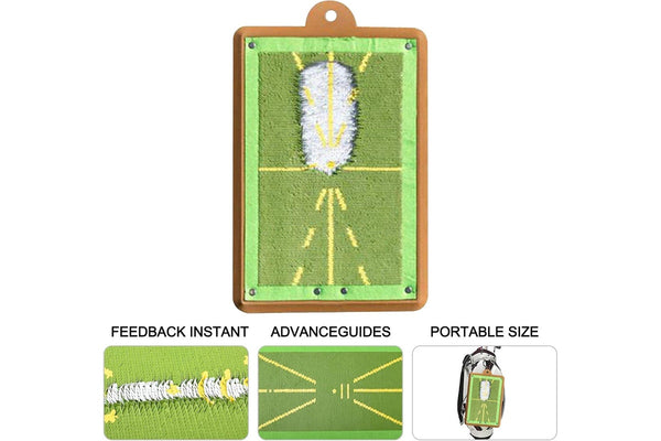 Golf Training Mat Swing Detection Batting Golf Swing Mat Mini Golf Hitting Aid Golf Impact Mat with Base Plate