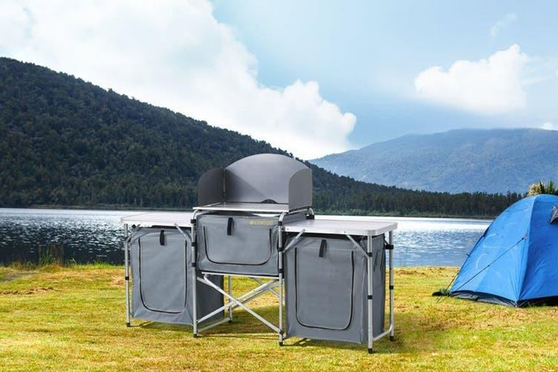 Komodo Deluxe Foldable Camping Kitchen (Aluminium, with Carry Bag)