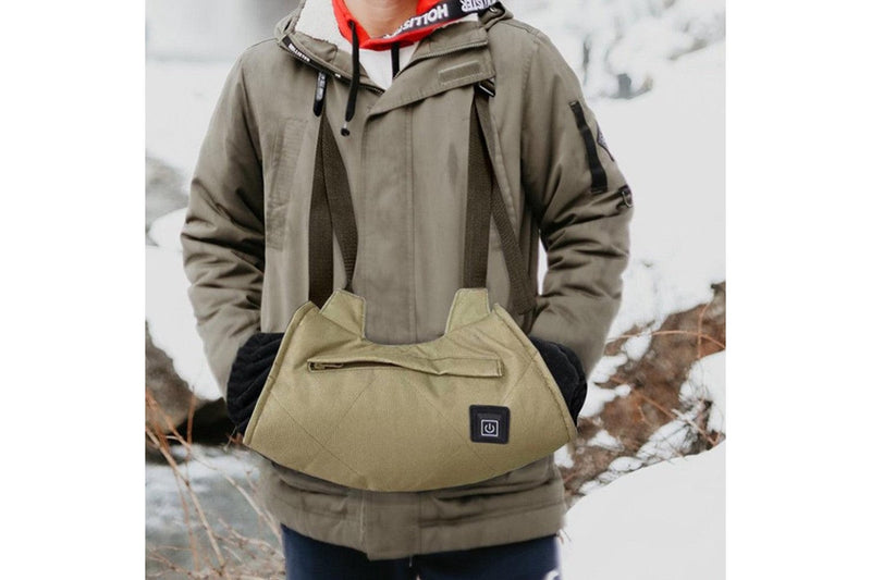 Winter Heated Hand Muff Hand Warmer with Pockets USB Hand Warming Muff Khaki