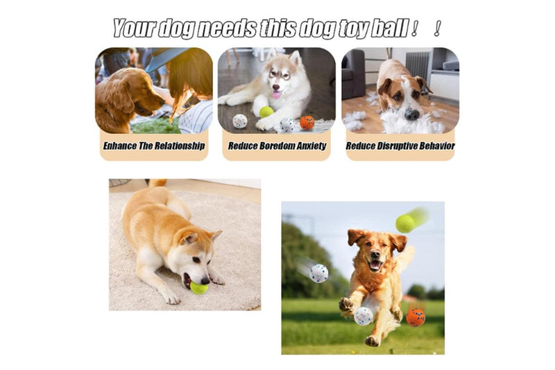 4pcs Bouncy Balls for Dogs Small Breed Lightweight Durable Solid Dog Ball S