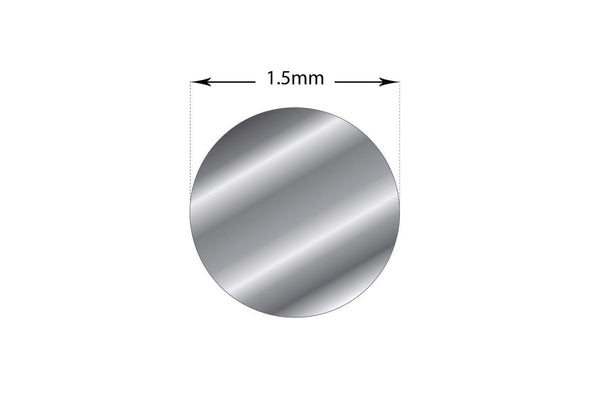 1m Sterling Silver 1.5mm - Soft Round Wire Rod 15 Gauge Jewellery Bead