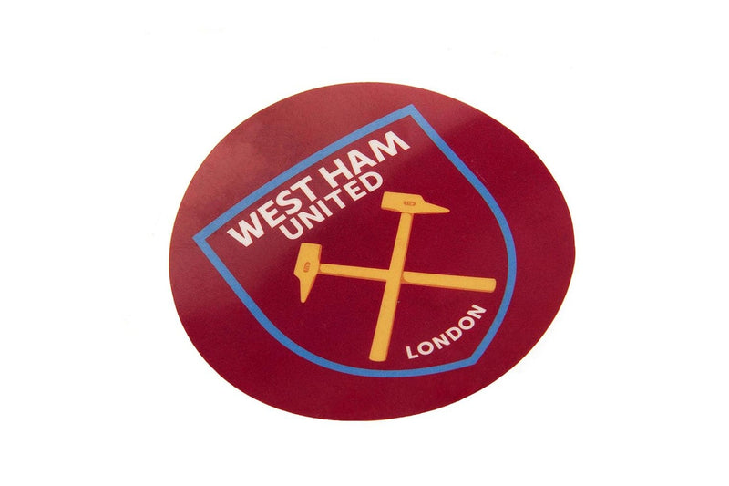 West Ham United FC Crest Car Sticker (Claret Red/Sky Blue) (One Size)