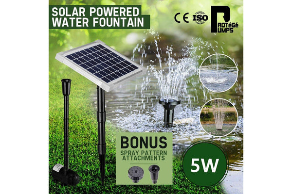 5w Solar Powered Submersible Water Pump Kit Garden Pond Panel